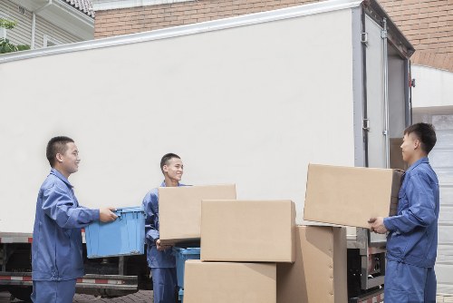 Local removal van prepared for furniture transport in Temple