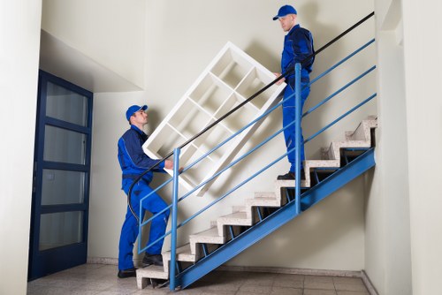 Temple Removals staff following safe working practices during a move