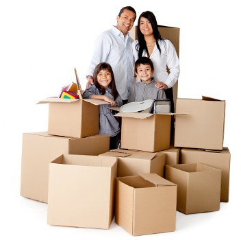 Professional movers organizing commercial office relocation supplies in Temple