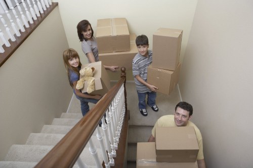 Temple removal van loading furniture and packed boxes